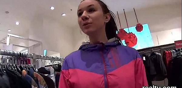  Stunning czech kitten was teased in the mall and poked in pov